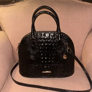 Brahmin Georgina Satchel Large - Black - light wear